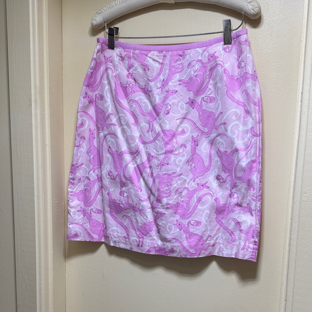 Lilly Pulitzer Pink and White Pencil Skirt